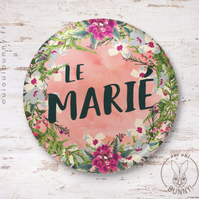 Badge Fleuri Le Marié