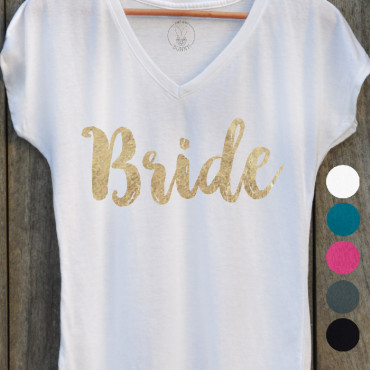 T-shirt Bride avec différents choix de couleurs de tissu et d'écriture