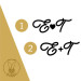 Exemples d'initiales personnalisées sur Cintre en Bois